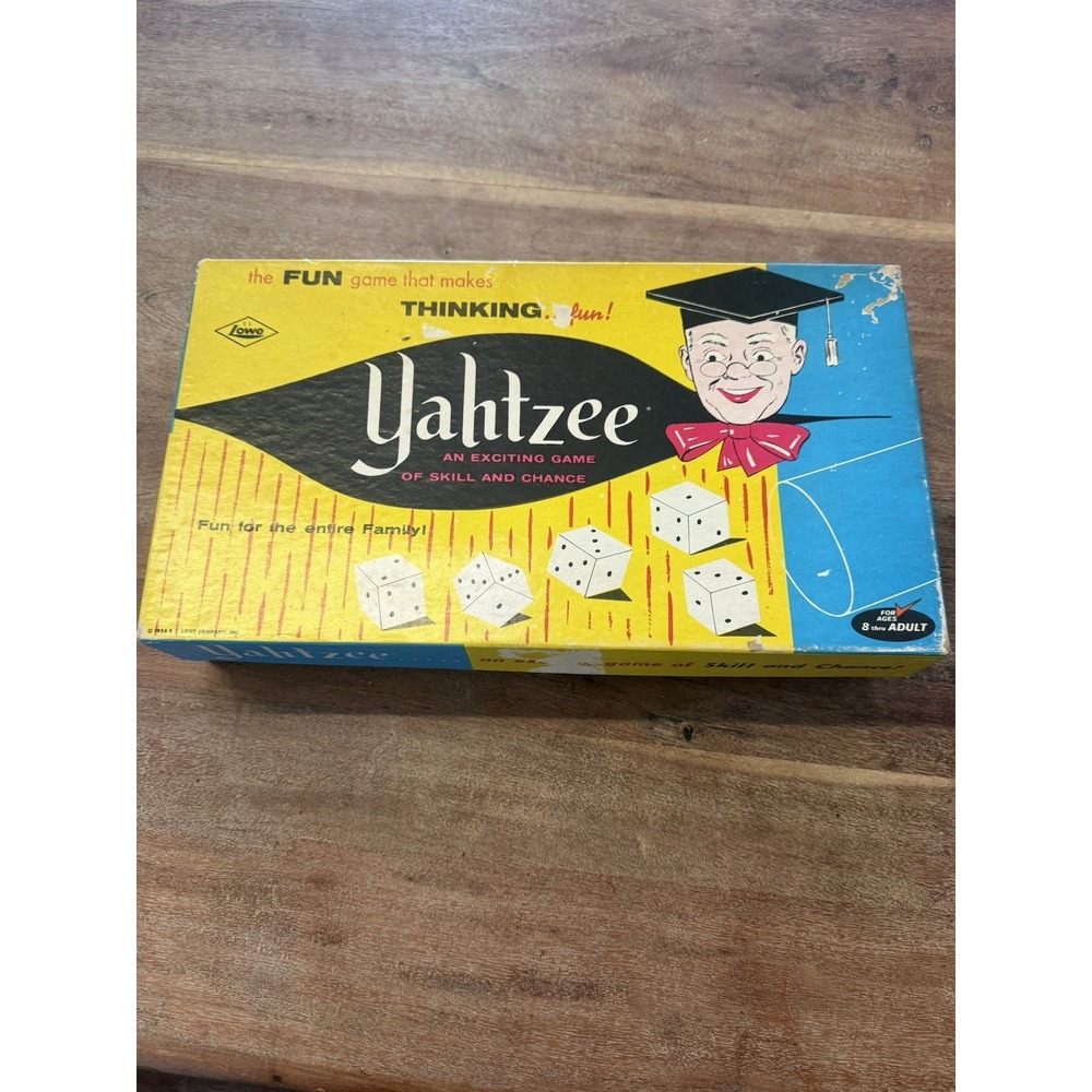 NEW Vintage 1956 YAHTZEE Dice Family Board Game E.S. Lowe Co #950 New